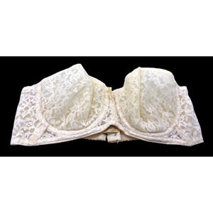 Vintage Warners Bra Strapless White Lace 60s 70s 34 35 USA Made Pretty